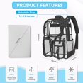 thumbnail image 2 of Mochila transparente Attmu Heavy Duty PVC transparente negra, 2 of 7
