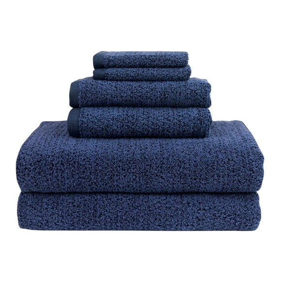 Everplush Diamond Jacquard Bath Sheet 6 Piece Value Pack in Navy