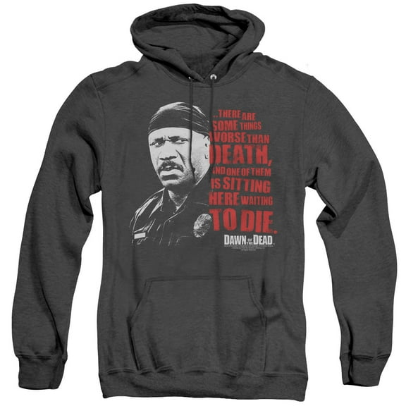 Dawn Of The Dead Worse Than Death Adult Heather Hoodie Sweatshirt Black