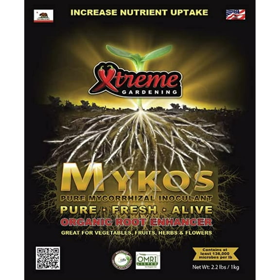 CyCO Xtreme Gardening Mykos Pure Mycorrhizal Inoculant Organic Root Enhancer, 2.2 lbs
