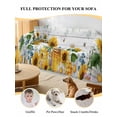 thumbnail image 4 of Sunflowers Couch Cover for 2 Cushion Sofa, Floral Green Leaves Bees Watercolor Wooden Washable Loveseat Sofa Covers Slipcover for Sectional Sofas L-Shaped, Couch Throw Cover 71"x118", 4 of 9