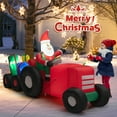 thumbnail image 3 of Gymax 9FT Long Inflatable Christmas Decor Santa Claus Driving Truck w/ LED Lights, 3 of 10