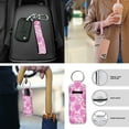 thumbnail image 6 of Jeiento Pink Love Heart Car Seat Cover Full Set with Steering Wheel Cover Seat Belt Pads Auto Armrest Covers Cup Holders Keychain Fit for Most Vehicles Interior Auto Accessory Sets, 6 of 8