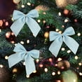 thumbnail image 5 of Ongmies Christmas Bows, 10Pcs Christmas Bows - Various Fabric Styles For Tree Garland, Party & Holiday Decorations, Christmas Decorations Indoor, 5 of 9