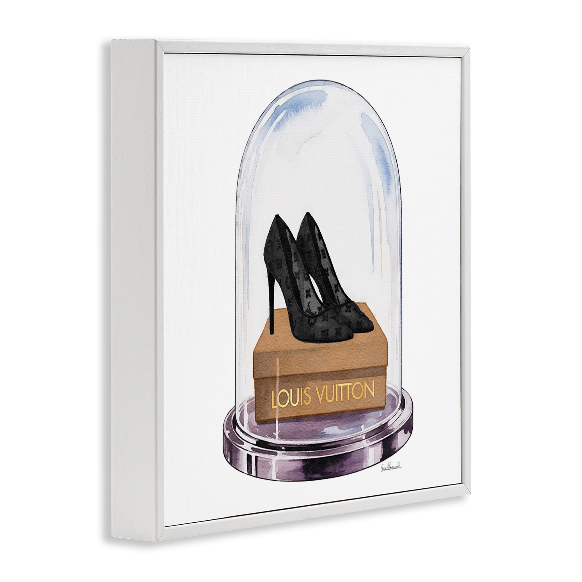Stupell Industries Black Heels in Bell Jar White Framed Giclee Art, design by Amanda Greenwood