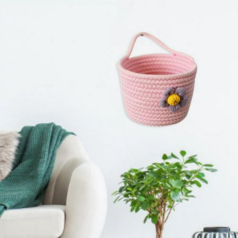 TeoKJ Over the Door Hanging Basket, 3-Tier Woven Cotton Wall