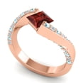 thumbnail image 2 of 1.20 T.C.W Natural Diamond Garnet & Aquamarine Gemstone Unique Anniversary Ring for Ladies Solid 18K Rose Gold Size 9 by Diamond-Capitals, 2 of 8