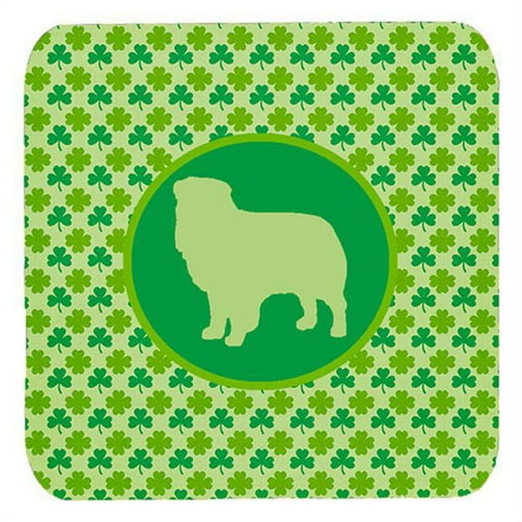 Australian Shepherd Lucky Shamrock Foam Coasters, Set Of 4