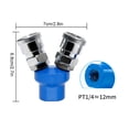 thumbnail image 4 of Eigraketly Conector de conector de compresor de aire, distribuidor de conexión rápida neumática de Metal de 2 vías/3 vías, fácil Herramientas y ferretería 2 vías, 4 of 6