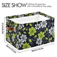 thumbnail image 4 of Yayeee 2 Pack Canvas Storage Basket with Handles for Shelves Fabric Bins Closet Organizer, White Flower Pattern, 4 of 8