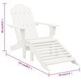 thumbnail image 4 of vidaXL Garden Chair with Ottoman Wood White, 4 of 5