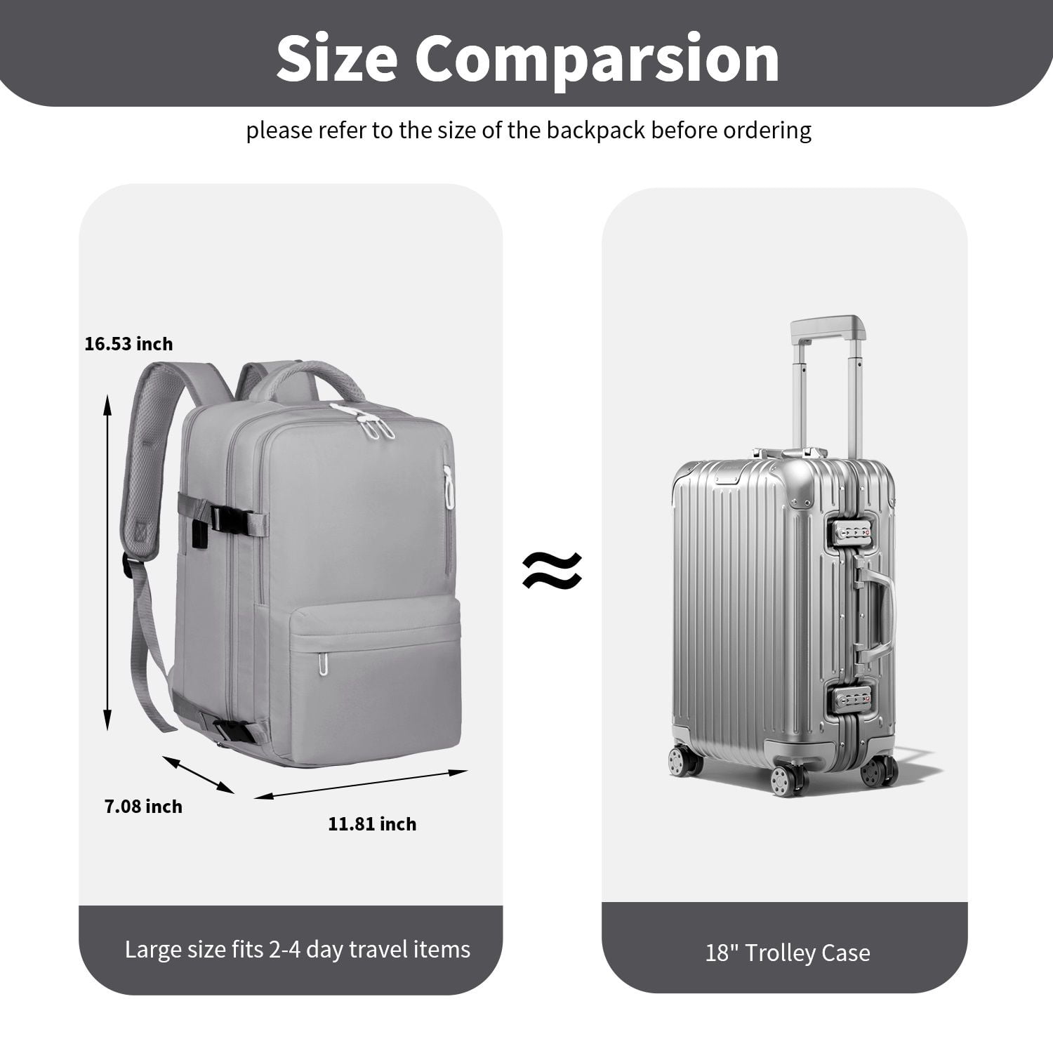 Travel Backpack for Women, 15.6 Inch Laptop Backpack with USB Charging Hole, College Bookbag, Large Capacity Black Computer Backpacks for Work