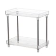 thumbnail image 1 of Organizador de maquillaje, estante de almacenamiento de cosméticos desmontable con bandeja de acrílico transparente para artículos de tocador, baño, dormitorio, 2 niveles, 1 of 12