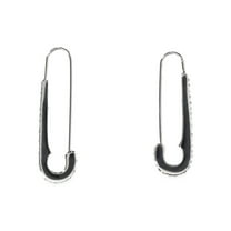 Madden NYC Women's Fashion Rhodium Safety Pin Hoop Earrings