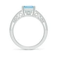 thumbnail image 2 of ANGARA Natural 3 ct Aquamarine Solitaire Engagement Ring with Milgrain in 14K White Gold for Women (Size-10x8mm) | March Birthstone, Anniversary, Jewelry Gift for Women | Natural Aquamarine Ring, 2 of 12