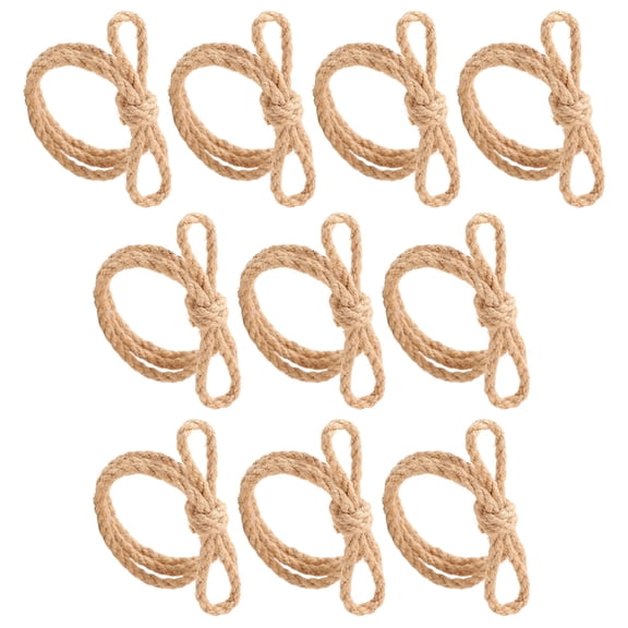 10 Piece Linen Braided Rope Bowknot Napkin Rings For Farmhouse Decor and Parties