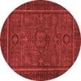 thumbnail image 1 of Ahgly Company Indoor Round Abstract Red Modern Area Rugs, 4' Round, 1 of 4