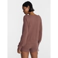 thumbnail image 3 of No Boundaries Waffle Knit Sleep Top, Women’s and Women’s Plus XS-2X, 3 of 5