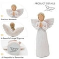 thumbnail image 7 of Guardian Angel of Prayer Figurines Hand Carved Figure Statue Encouragement Gifts Remembrance Present, 6.3 inch, 7 of 7