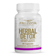 FREZZOR Herbal Detox For Liver & Kidney Health  100% Pure New Zealand Milk Thistle Wild-Crafted | Detox and Cleanse 1 Bottle, 90 Capsules