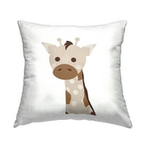 Stupell Industries Neutral Tone Giraffe Decorative Printed Throw Pillow Design by Daniela Santiago.