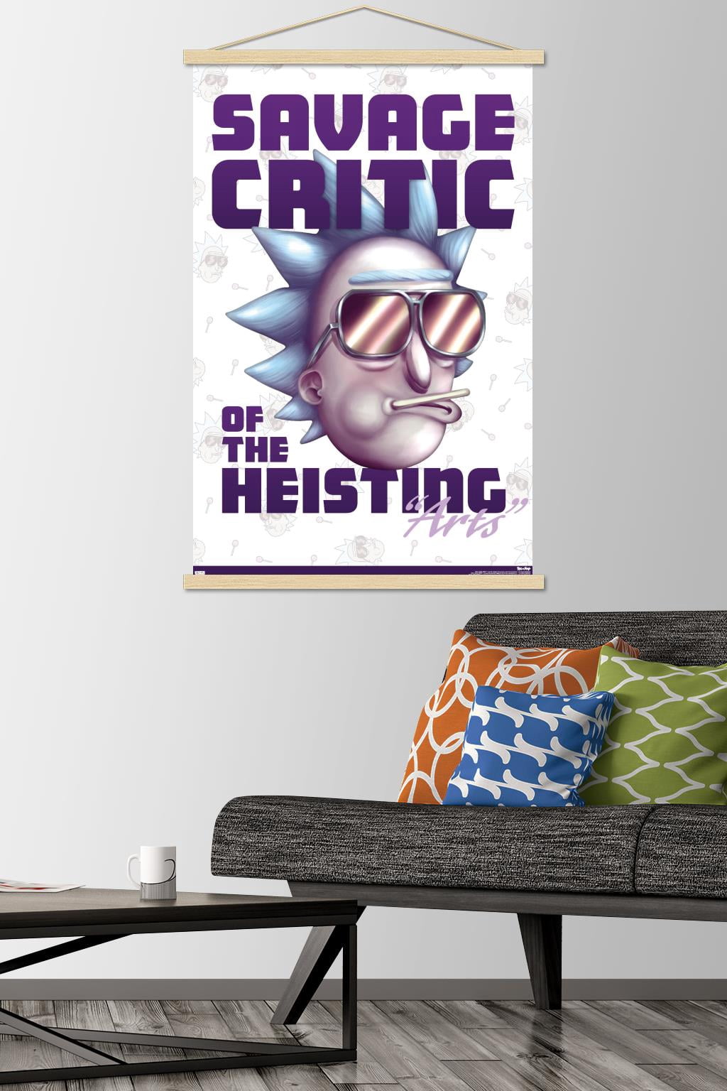 Rick And Morty - Savage Critic Wall Poster with Wooden Magnetic Frame, 22.375" x 34"