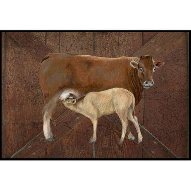 Carolines Treasures SB3074MAT Cow Momma and Baby Indoor or Outdoor Mat