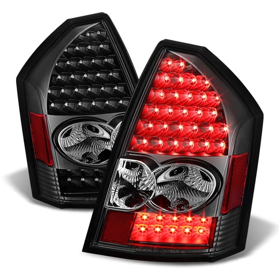 Black 2005 2006 2007 Chrysler 300 LED Tail Lights Brake Lamps Left Right