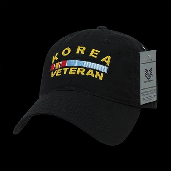Rapid Dominance S78-KV-BLK Korea Veteran Relaxed Cotton Caps, Black - One Size
