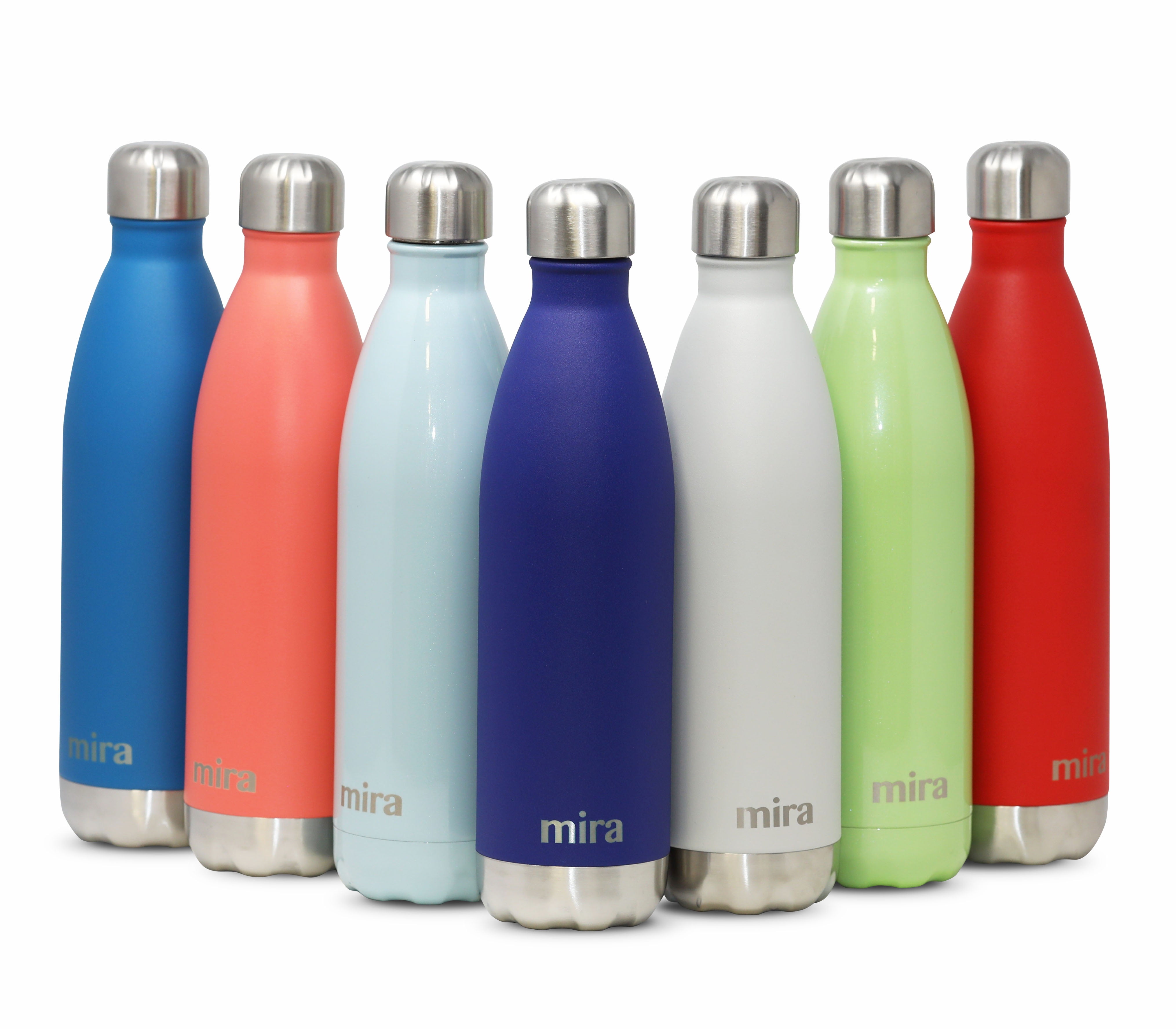 MIRA 25 Oz Stainless Steel Vacuum Insulated Water Bottle - Double Walled  Cola Shape Thermos - 24 Hours Cold, 12 Hours Hot - Reusable Metal Water