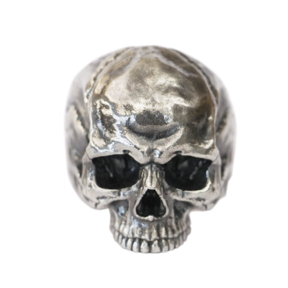 925 Sterling Silver No Chin Skull Ring Biker Punk Open Ring TA437 US Size 10