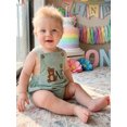 thumbnail image 5 of RUINIXCW Baby Boy First Birthday Outfit 1st Birthday One Years Old Clothes Summer Fall Romper Overalls Animal Embroidery Sleeveless Bodysuit Jumpsuit, 5 of 10