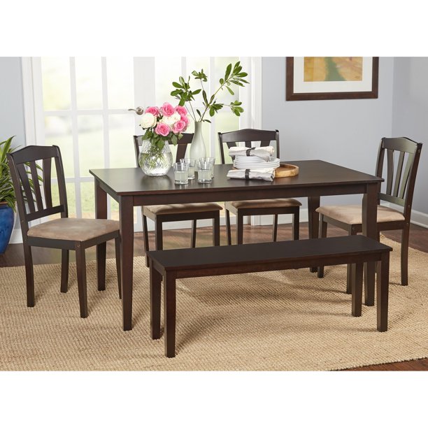 Dinah 6 Person Rubberwood Solid Wood Dining Set Table Height 29 Seating Material Com Rubberwood Solid Wood Dining Set, 6 Person Table Dimensions
