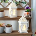 thumbnail image 2 of Set of 2 Vintage Decorative Lanterns 7.5''H Battery-Operated Metal Hanging Lanterns with Fairy String Lights, 2 of 9