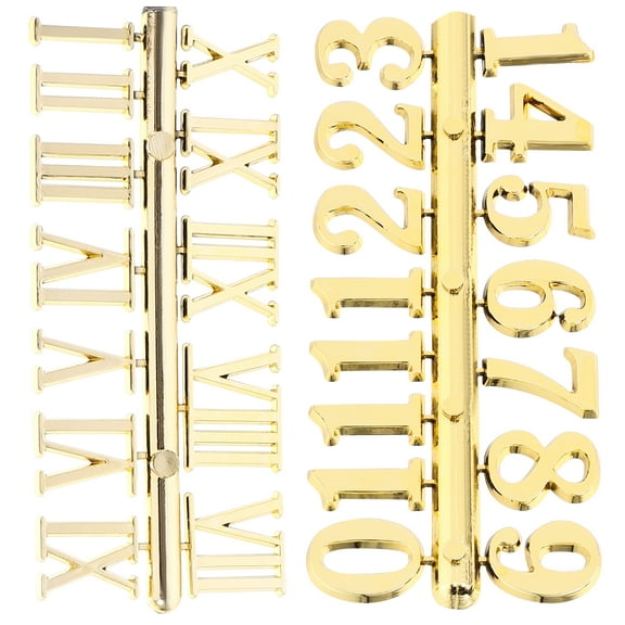 FRCOLOR  2 Sets Clock Parts Replacement Numbers Gold Mechanism Golden