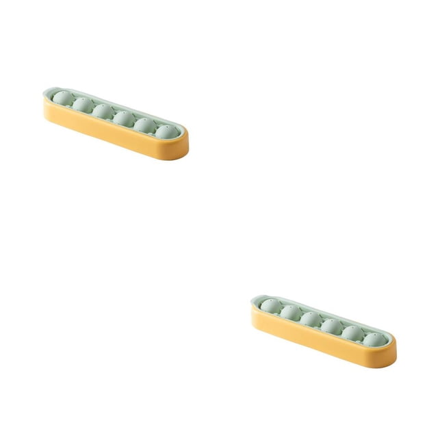 Toystoory Molde de cubo de esfera de bola de hielo con tapa sellada, bandeja reutilizable de 6 rejillas, molde casero, cocina para el hogar, Verde 2piezas