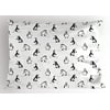 Kids Pillow Sham Skiing Penguins on Snowboards Winter Sports Themed Pattern Fun Animal Bird with Scarf, Decorative Standard Size Printed Pillowcase, 26 X 20 Inches, Black White, by Ambesonne