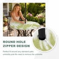 thumbnail image 4 of Round Outdoor Tablecloth with Umbrella Hole and Zipper, Yellow Palm Trees Tablecloth with Elastic Waterproof, Farmhouse Tropical Summer Beach Patio Table Covers for 45" - 54" Picnic Pool Tables, 4 of 9