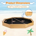 thumbnail image 3 of Haverchair 85''x80''x9'' Octagon Kids Sandbox with Cover, Wooden Outdoor Playhouse, Wood Large Sandpit with 4 Benches - 8 Seats & Bottom Liner for Kids Outdoor Patio Backyard Play, Quick Easy Install, 3 of 8