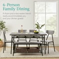 thumbnail image 3 of Best Choice Products 6-Piece 55in Modern Home Dining Set w/ Storage Racks, Rectangular Table, Bench, 4 Chairs - Gray, 3 of 8