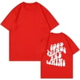 thumbnail image 4 of Red Women's Short Sleeve T-shirt, Good Things Are Coming Women'S Letter Printed Shirt Short Sleeve Round Neck T Shirt Fashion Top Lightweight Soft Casual Summer Clothing Clothes,Women's Short sleeve T, 4 of 4