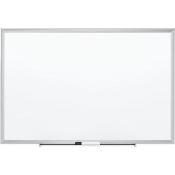 Staples Standard Steel Whiteboard Aluminum Finish Frame 4'W x 3'H