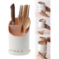 thumbnail image 1 of Kitchen Utensil Holders Cutlery Drying Rack for Counter with Catch Pan and Drain Hole, 1 of 5