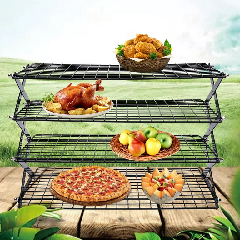 Collapsible Cooling Rack Baking Cookie Rack Stackable Cooling Bakeware 4 Tier Walmart