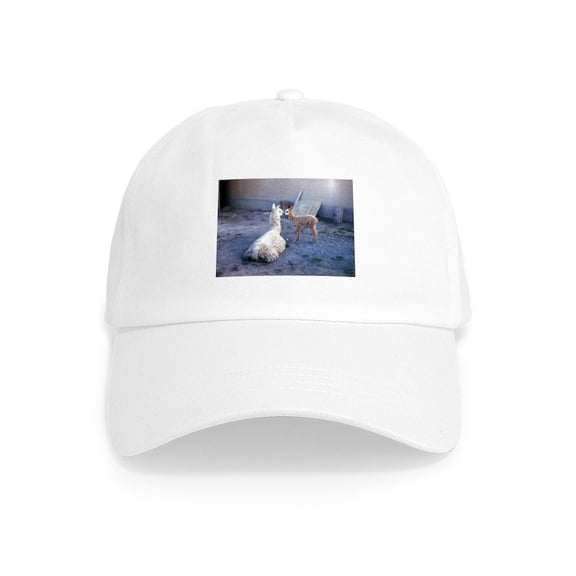 CafePress - Mom And Baby Llama Cap - Adjustable 100% Brushed Unisex Casual Cotton Baseball Cap, Beige, 1