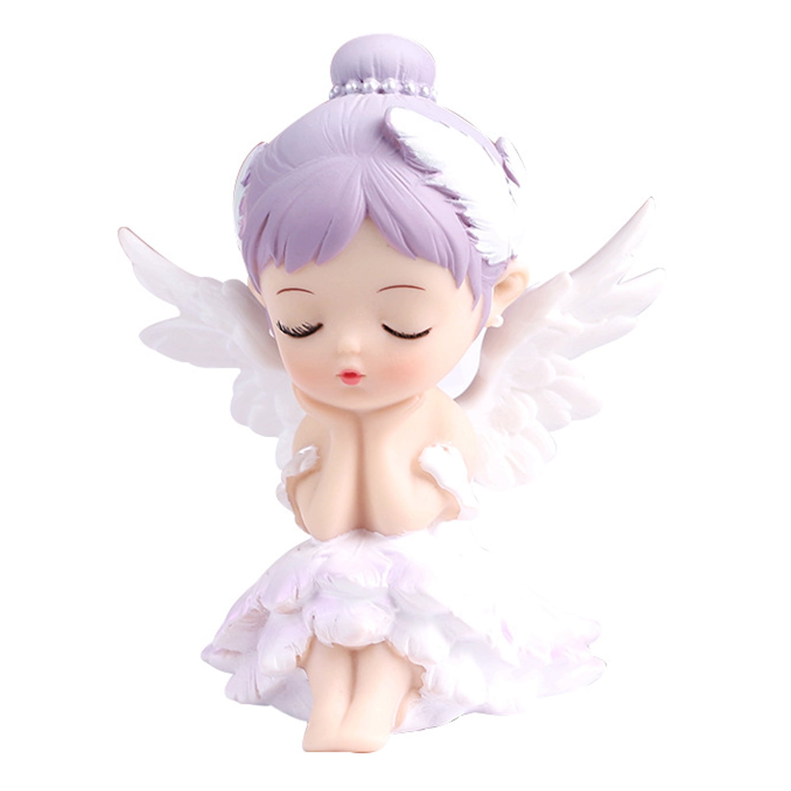 Wanwan Girl Figurine Realistic Cartoon Mini Car Ornament Angel Statue
