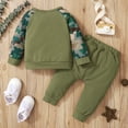 thumbnail image 4 of 18 Months Baby Boys Clothes 24 Months Boys 2PCS Camo Outfits Set Letter Print Round Neck Toddler Boys Long Sleeve Top Pants Set Green, 4 of 8