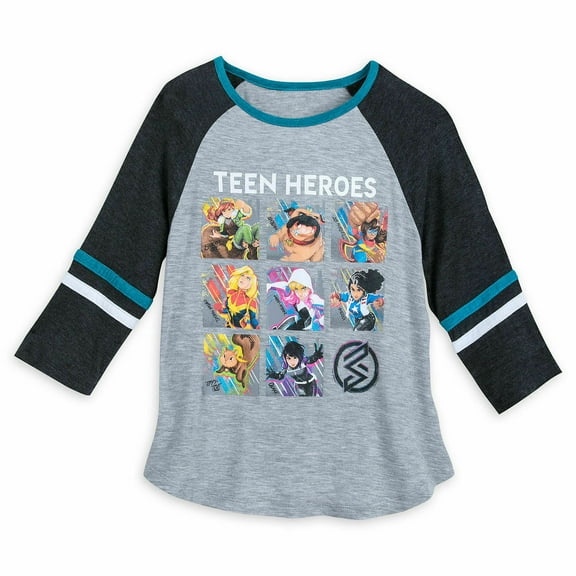 Marvel Rising Teen Heroes Raglan Top T Shirt Girls Size 5/6
