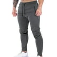 thumbnail image 3 of Inleife Mens Pants Men Solid Color Pockets Zipper Pull Rope Fashion Casual Comfort Pants, 3 of 4