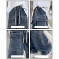 thumbnail image 2 of CPNG Baggy Straight Cargo Jeans for Boys Elastic Waist Y2k Streetwear Wide Leg Jeans Kid Pull On Denim Pants Drawstring Denim Pants Trendy Relaxed Trousers with Flap Pockets, 2 of 3